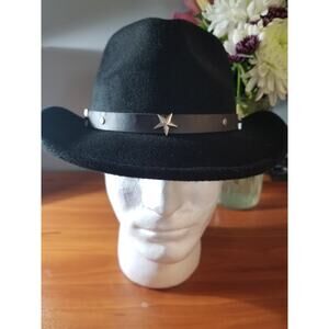 Cowboy/Cowgirl Hat Size 52-54 Cm. Black Stars Western